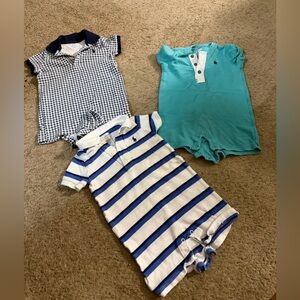 Ralph Lauren Kids Blue, White, and Teal Rompers